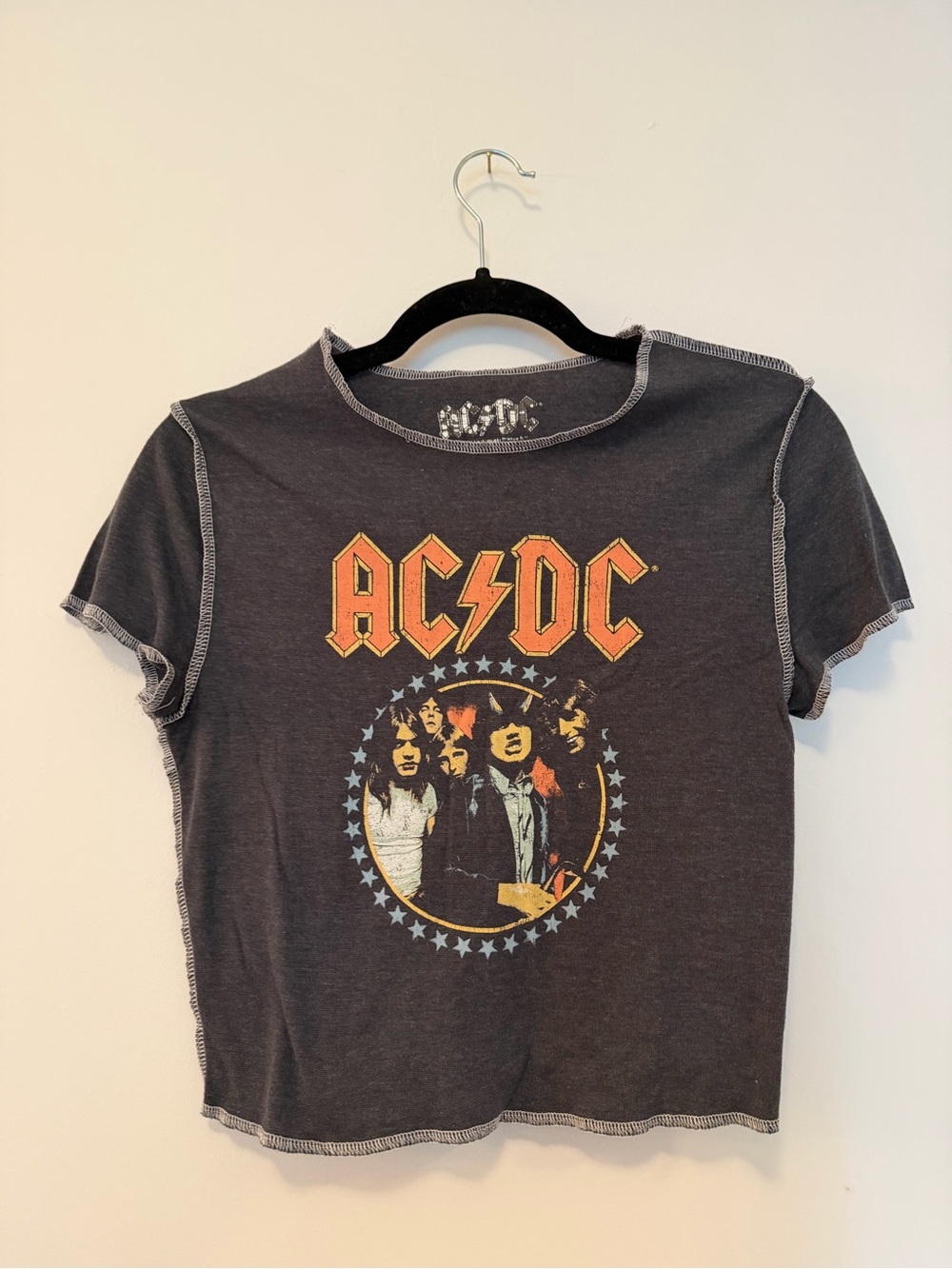AC/DC Black Tee with Faded Logo
